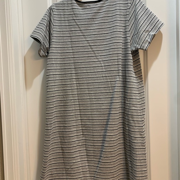 Cotton Studio Black/Gray Striped Short Sleeve Shirt Dress Small Made In USA. - Picture 5 of 5